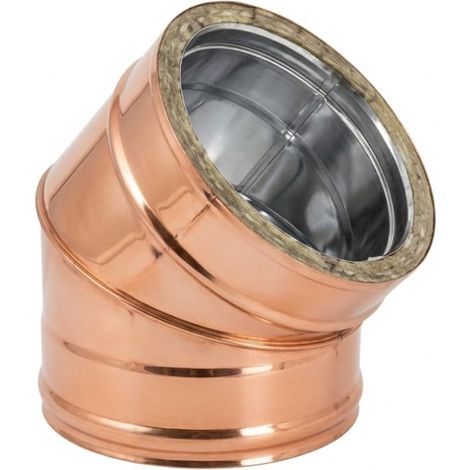 MAKA Curva 45° Canna Fumaria Doppia Parete Aria Inox Rame Ø 180 mm (esterno 230) (1/5)