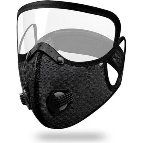 Masque et lunettes de moto coupe-vent anti-UV avec lunettes amovibles, filtre à charbon actif, masques de protection pour le cyclisme (1/5)