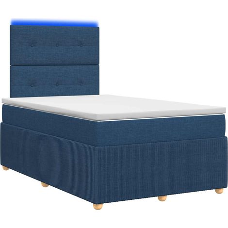Maison Exclusive - Letto Box Spring LED con Materasso Blu 120 x 190 cm Tessuto (1/5)