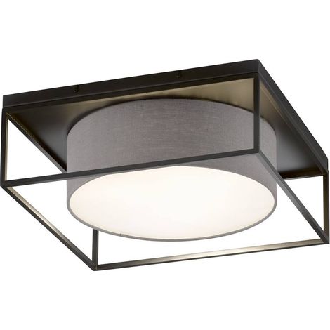Plafonnier lampe de salon plafonnier 4 lampes métal noir gris 60x60cm (1/5)
