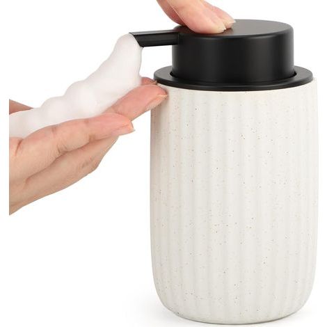 CSPARCV Schaumseifenspender, 320 ml leere Schaumseifenflasche, Keramik-Duschgelspender, Shampoo- und Duschgelspender, nachfüllbarer Seifenspender mit Schaumpumpenkopf (1/3)