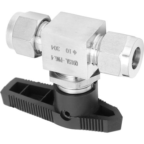 Vanne en acier inoxydable 304 à aiguille 2 voies haute pression pour la régulation du débit d'eau, de gaz et de fioul SS-44S6Ф10 (1/5)
