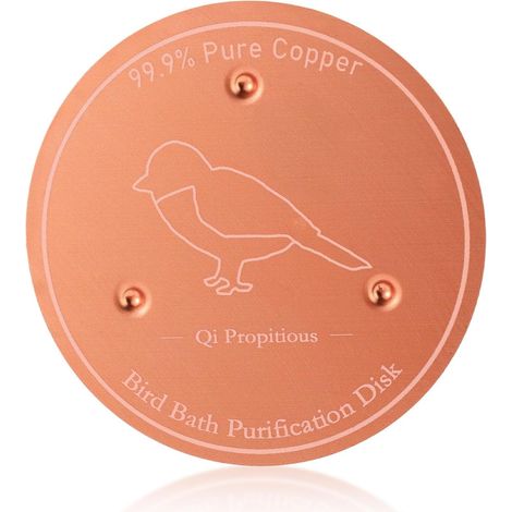 Disque en Cuivre Bain d'oiseaux, 10cm Support Triple Point Disque de Purification pour Bain d'oiseaux Toutes Saisons Nettoyant pour Abreuvoirs et Bols d'Extérieur (1/5)