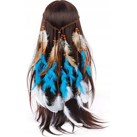 Haarband mit Federbusch in INDIAN BLUE A11