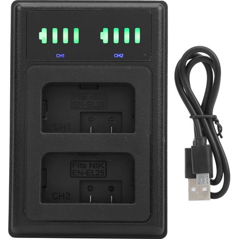 Station de charge double rapide avec affichage LCD Micro Type-C pour batterie ENEL25 (1/5)