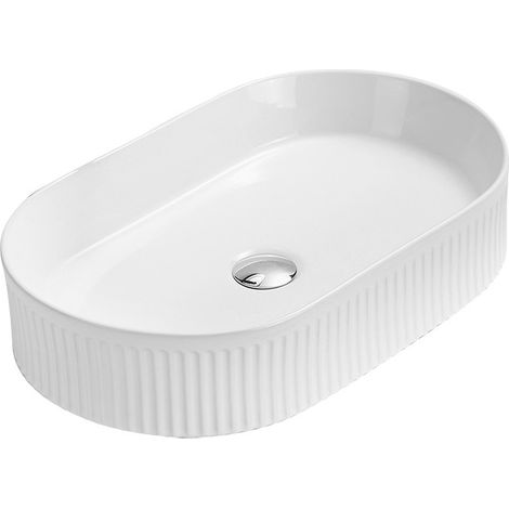 Mexen Grovo lavabo à poser cannelé 49 x 31 cm, blanc - 22304900