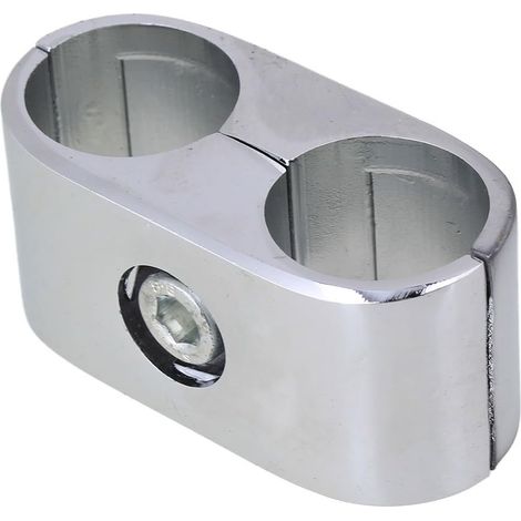 25mm ID Aluminum Silver Shelf Display Rack Dual Scaffolding Tube Connector Fixings (1/5)
