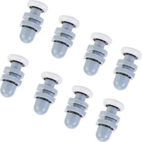 8 roulettes coulissantes en plastique durable pour porte de salle de bain en verre (1/5)