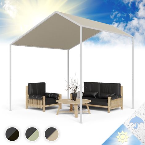 Blumfeldt Pergola, Metall Pavillon mit Polyester Schrägdach, Sonnensegel mit Gestell, Überdachung Freistehend, Sonnenschutz für Garten und Terrasse, Gazebo Wasserdicht und Stabill, Aluminium-Rahmen (1/4)
