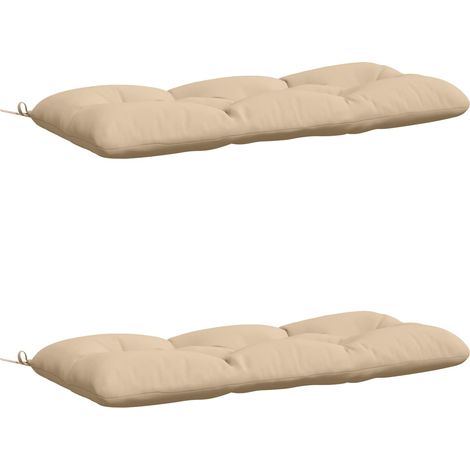 Bankkissen VIANEN 2 stk. 100 % Polyester Creme 130 x 50 x 12 cm vidaXL (1/5)