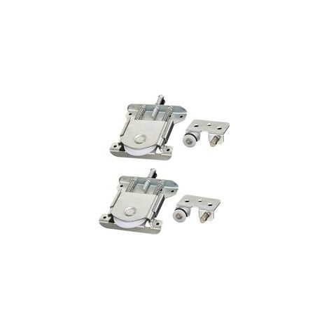 Roulette porte coulissante 2 pièces – Roues en acier et nylon – Capacité 20 kg – Installation simple avec clip de sécurité anti-saut