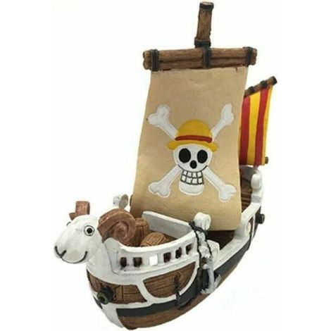 Resin Pirate Ship Aquarium Decorations, Fish Tank Ornaments, Ship Decorations, Shelters, One Piece Theme MUMU (1/4)