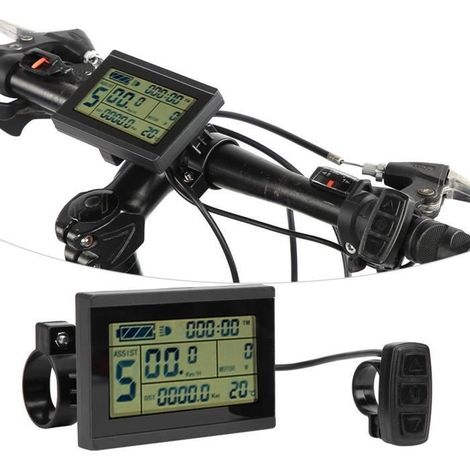 HURRISE Instrument LCD pour vélo électrique Compteur LCD Écran Noir et Blanc Horizontal KT‑LCD3U Conversion de Vélo Connecteur (1/4)