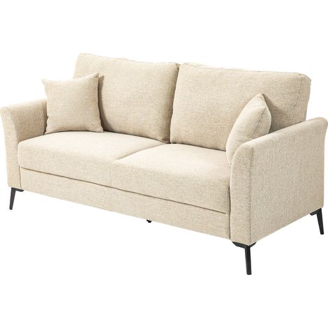 Canapé 2 places lin look, rembourrage épais, capacité jusqu'à 360 kg, 179 x 80 x 89 cm, beige (1/5)