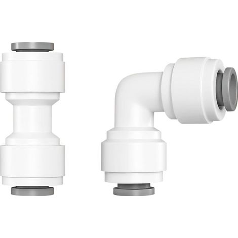 Ensemble de raccords pour tuyau en deux parties : raccord droit 1/4 pouce, coude à connexion rapide 1/4 pouce, accessoires pour purificateur d'eau, tuyau pour réfrigérateur (1/5)