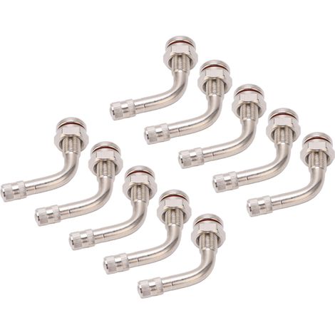 Lot de 10 valves de pneus de camion TR543E coudées à 75° avec adaptateur de rallonge de valve de 65 mm pour autobus et camions, trou de 9,7 mm. (1/5)