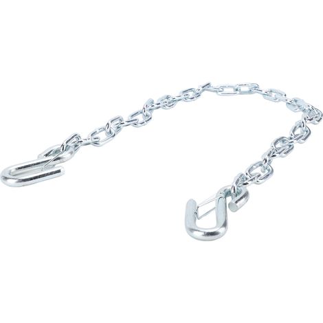 Catena di sicurezza ad alta resistenza per rimorchi e camper, lunga 1 m, con ganci a S, portata 1588 kg (3500 lb), indeformabile. (1/5)