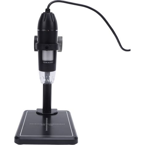 Microscope numérique avec support, 8 LED réglables, grossissement 1600x, connexion USB, compatible PC et téléphone. (1/5)