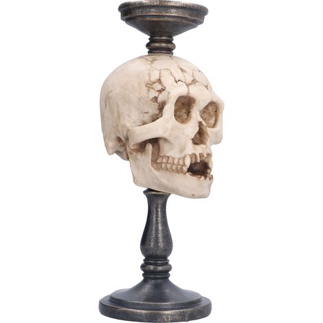 Bougeoir en résine durable en forme de crâne terrifiant, décorations d'Halloween pour la maison