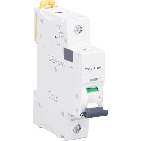 Leitungsschutzschalter 1P 40A 230V/400V, Niederspannungsschutzschalter, DIN-Schienenmontage, elektrische Sicherheitsvorrichtung (1/5)