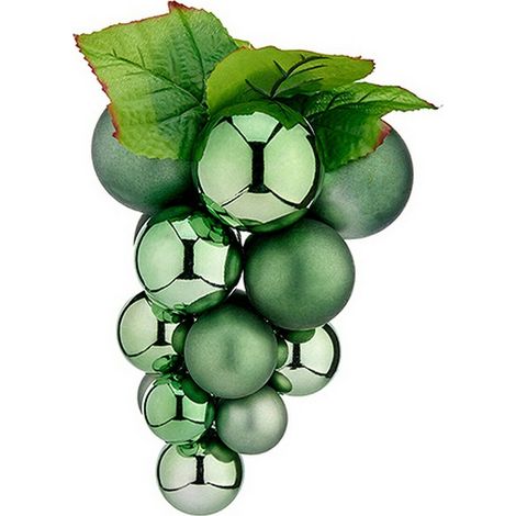 Bola de Navidad - Pequeñas Uvas - Plástico - Verde - 18 x 24 x 18 cm
