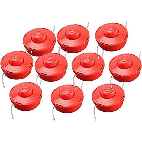 Trintion 10 Stück fadenkopf für motorsense Doppelfadenkopf Fadenspule Rasentrimmer Ersatzspule Nylonfaden M10x1.25 mm (1/5)