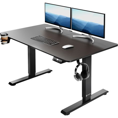 Casaria – Bureau électrique réglable en hauteur 73-118cm – Écran LCD – Moteur silencieux 2,25cm/sec – Structure en acier thermolaqué – Capacité 80kg