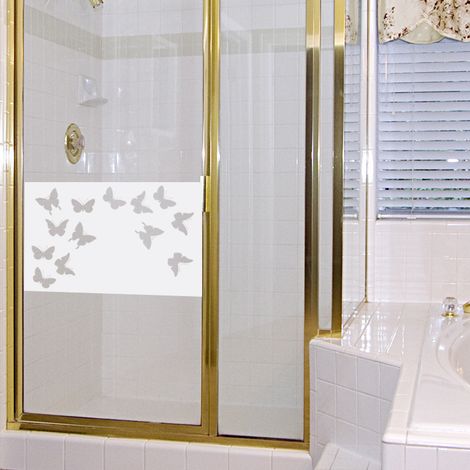 Film Fenêtre Anti Regard Occultant - PAPILLONS - Stickers Autocollant Brise-Vue pour Vitre & Porte de Douche - 55x85cm (1/4)