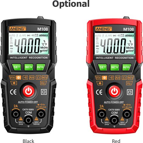 Jeffergarden Multimètre numérique intelligent Gamme automatique 4000 points NCV Compteur universel Testeur multifonctionnel portable Voltmètre Ampèremètre (1/4)