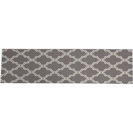 Tapis de sol de cuisine absorbant, antidérapant et anti-huile en diatomée, roulable, fond en caoutchouc, gris clair pour maison (1/5)