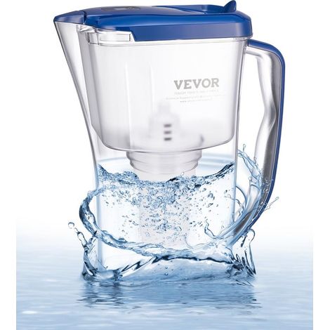Maison et bureau, pichet filtrant 9 tasses pour réduire calcaire, chlore et odeurs, rappel de changement du filtre (1/5)