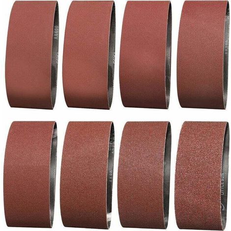 Bande abrasive de ponceuse 100x610 mm – 16 pièces avec grains 40/60/80/120/150/180/240/320 – Idéale pour ponçage et polissage du bois (1/4)