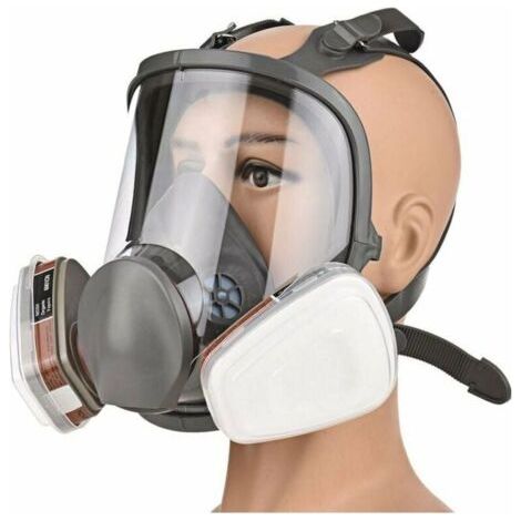 NALOOKAMIC Masque complet 16 en 1 Masque complet en silicone Masque complet + filtre boîte filtre coton Ensemble de 7 pièces pour prévenir l'ammoniac