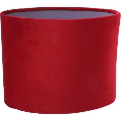 Abat-jour ovale en tissu pour lampe sur pied ou de table, compatible E27/E14, couleur bordeaux, 23 x 12,5 x 18 cm (1/5)