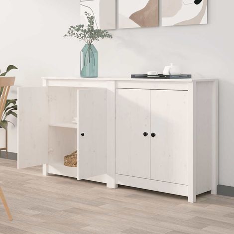 Aparador 2 uds de madera maciza de pino  70x35x80 cm