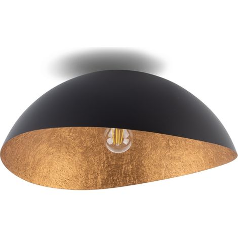 Plafonnier design déco Solaris noir/cuivre Ø48cm 1xE27 Sigma (1/3)