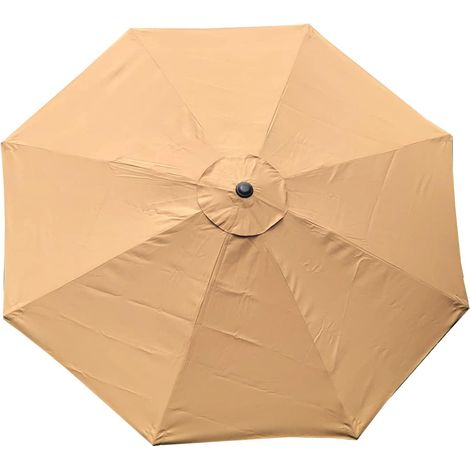 Auvent de rechange solide et épais pour parapluie 8 baleines de 2,7 m (auvent uniquement) (café moyen) (1/4)
