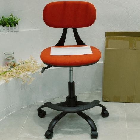 Multifunktionaler Bürostuhl mit verstellbarer Rückenlehne, Fußstütze, Höhenverstellung, 360°-Drehfunktion und dickem Sitzkissen. Ideal für Zuhause, Bar, Küche oder Geschäft (rot). (1/5)