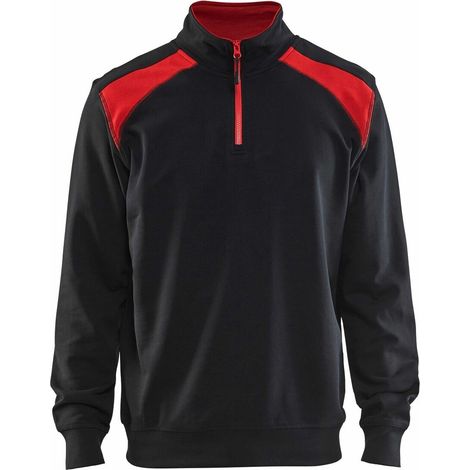 Sweatshirt mit Lkw-Kragen Schwarz/Rot Gr.4XL - BLAKLADER - 335311589956 (1/2)