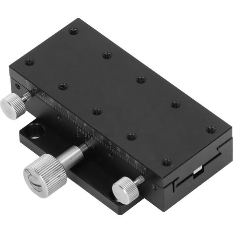 Plateau coulissant à commande manuelle et rotation linéaire par engrenages, haute précision, avec échelle pour instruments de mesure 90 x 40 mm / 3,5 x 1,6 po (1/5)