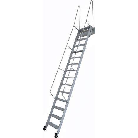 Echelle rabattable acier grise - Hauteur d'accès 1.90 à 2.05m - Largeur 40cm - Marches métal - SOPALCO/G200