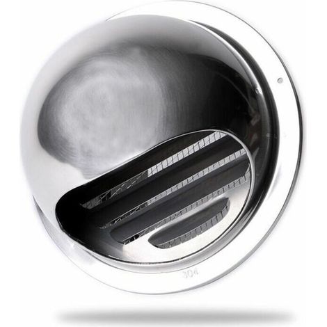 Grille Ventilation 100 mm Grille Aeration Inox Haute Qualité Grille Aération Extérieur Avec Moustiquaire Protège la Façade et Empêche l'entrée d'air Froid/Grille Inox (1/5)