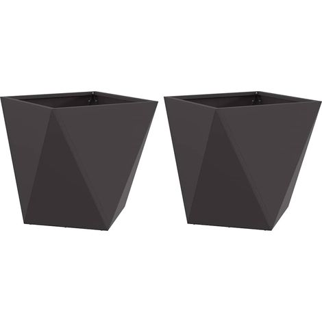 Maison Exclusive - Pflanzkübel 2 pcs Schwarz 50 x 50 x 50 cm Stah