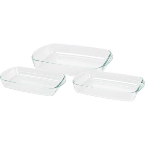 Auflaufformen aus gehärtetem Glas, 3er-Set (1/2)