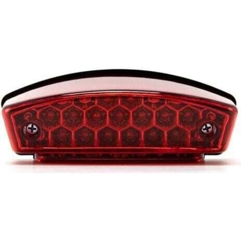 Feu arrière moto universel 12V 21 LED Moto Feu blanc de plaque d'immatriculation Feu arrière rouge de stop (B)