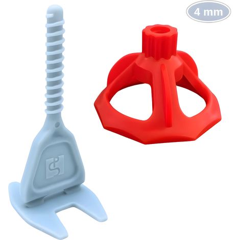 Kit croisillons autonivelants à visser LEVEL FIT 4 mm – 300 pcs – Pose carrelage 2 à 22 mm – 200 croisillons + 100 cadrans – SHAFFER PRO