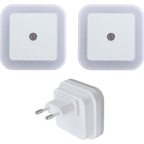 2x LED Night Light (2 pieces Warm White), Energy Saving Night Light with Smart Sensor, Automatic On/Off, Plug-in Wall Light (1/5)