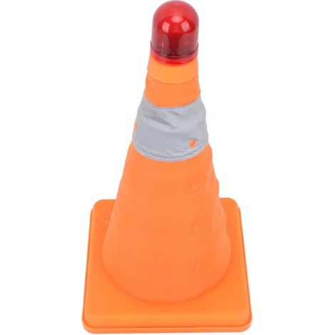Cône de signalisation pliable 30 x 19 x 19 cm, balise de sécurité réfléchissante avec feu clignotant LED pour stationnement et bord de route (1/5)