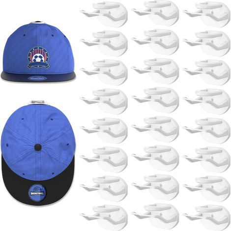 Porte-Casquettes Mural 24 Pièces - Support Adhésif Sans Perçage pour Baseball Organisation Porte/Armoire/Chambre Design Invisible (1/5)
