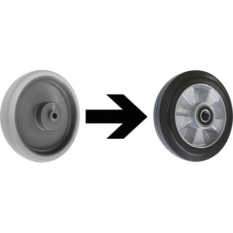 VARIOfit Mehrpreis Elastikvollgummiräder/Satz Ø 200 mm schwarz (1/3)